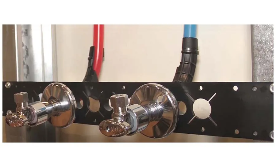 New stub-outs and angle stops landed after a repipe, from our Coto de Caza guide: What to Expect From a Navien Tankless Water Heater Installation